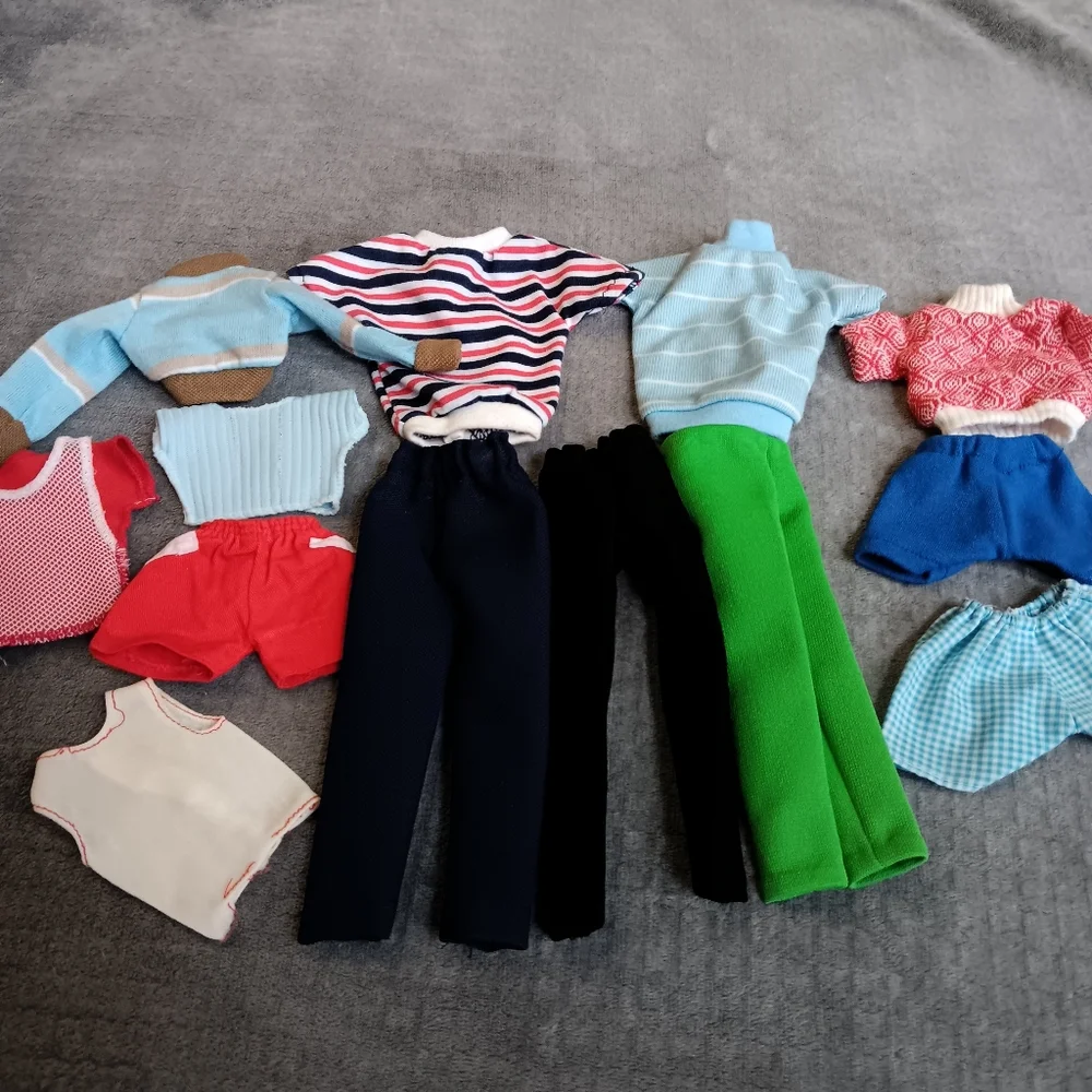 Barbie 1970s Vintage Clothing Lot, Retro 70s Doll Bundle, Pants Tops Mod